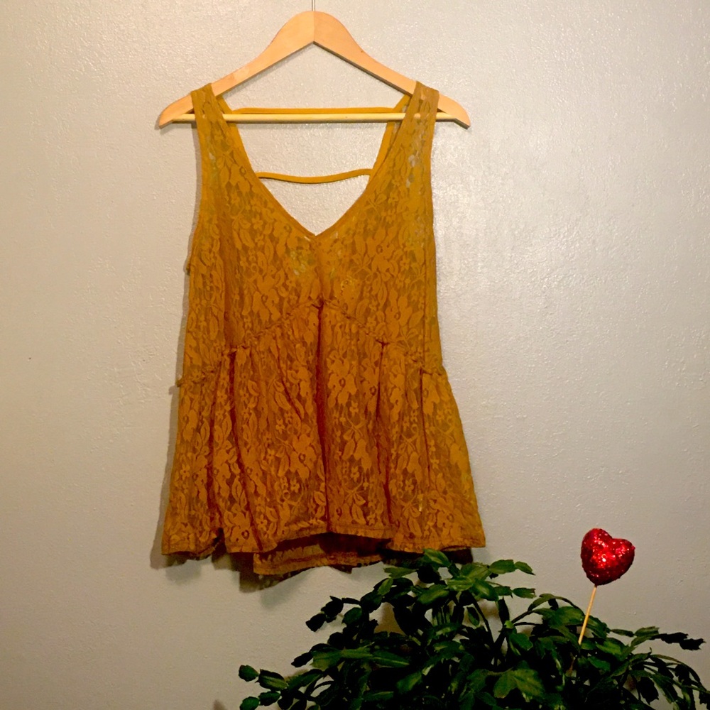Mustard Lace tank